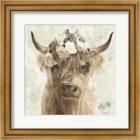 Framed 'Cow and Crown II' border=