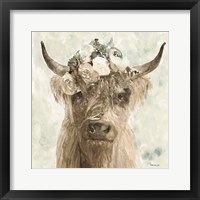 Framed 'Cow and Crown II' border=