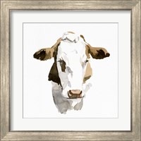 Framed 'Watercolor Bovine I' border=