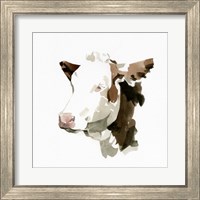 Framed 'Watercolor Bovine II' border=