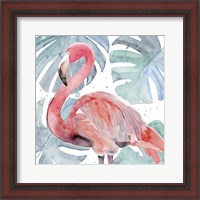 Framed 'Flamingo Splash II' border=