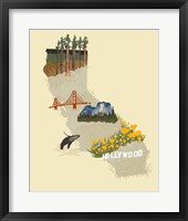 Framed Illustrated State-California