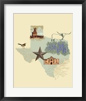 Framed Illustrated State-Texas