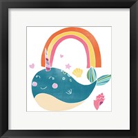 Framed 'Happy Narwals I' border=