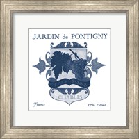 Framed 'Indigo Wine Labels I' border=