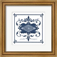 Framed 'Indigo Wine Labels II' border=