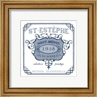 Framed 'Indigo Wine Labels IV' border=