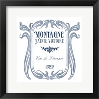 Framed Indigo Wine Labels V