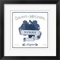 Indigo Wine Labels VI Framed Print