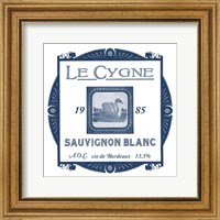 Framed 'Indigo Wine Labels VIII' border=