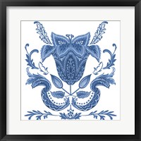 Framed 'Indigo Chintz II' border=