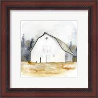 Framed 'White Barn Watercolor III' border=