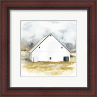 Framed 'White Barn Watercolor IV' border=