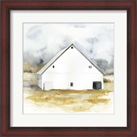 Framed 'White Barn Watercolor IV' border=