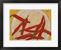 Peppers on a Plate III Framed Print