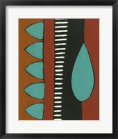 Rust & Teal Patterns I Framed Print