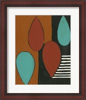 Framed 'Rust & Teal Patterns IX' border=