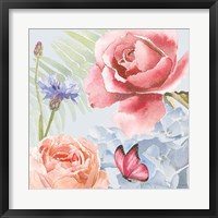 Boho Bouquet IV Blue Framed Print