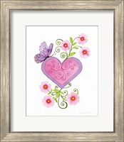 Framed 'Hearts and Flowers IV' border=