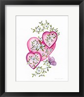 Hearts and Flowers I Framed Print