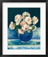 Framed Peonies in Cobalt Vase No Fruit