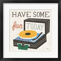 Retro Desktop Record Player v2 Framed Print