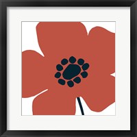 Framed 'Pop Art Floral IV Retro' border=