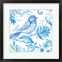 Framed Birds in Blue I