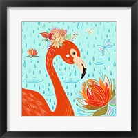 Framed Flamingo in the Rain