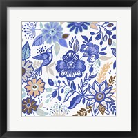 Framed 'Botanical Azul II' border=