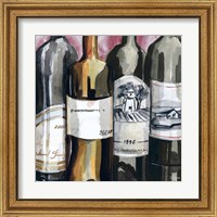 Framed 'Vintage Wines I' border=