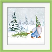 Framed 'Gnomes on Winter Holiday I' border=