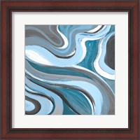 Framed 'Curvilinear Blue II' border=