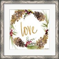 Framed 'Gold Christmas Wreath I' border=