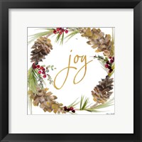 Framed 'Gold Christmas Wreath II' border=