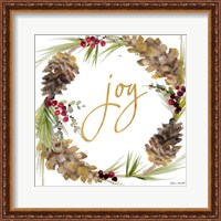 Framed Gold Christmas Wreath II