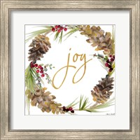 Framed 'Gold Christmas Wreath II' border=