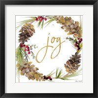 Framed 'Gold Christmas Wreath II' border=