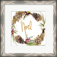 Framed 'Gold Christmas Wreath III' border=