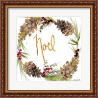 Framed 'Gold Christmas Wreath III' border=