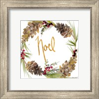 Framed 'Gold Christmas Wreath III' border=