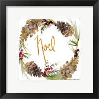 Framed 'Gold Christmas Wreath III' border=