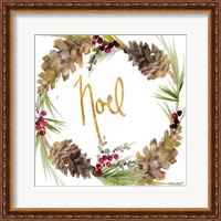 Framed Gold Christmas Wreath III