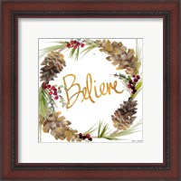 Framed 'Gold Christmas Wreath IV' border=