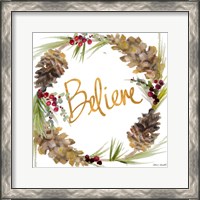 Framed 'Gold Christmas Wreath IV' border=