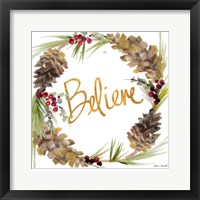 Framed 'Gold Christmas Wreath IV' border=