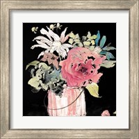 Framed 'Flower Burst on Black I' border=