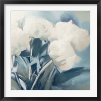 Framed 'White Roses I' border=