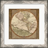 Framed 'Damask World Map I' border=