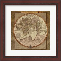 Framed 'Damask World Map II' border=